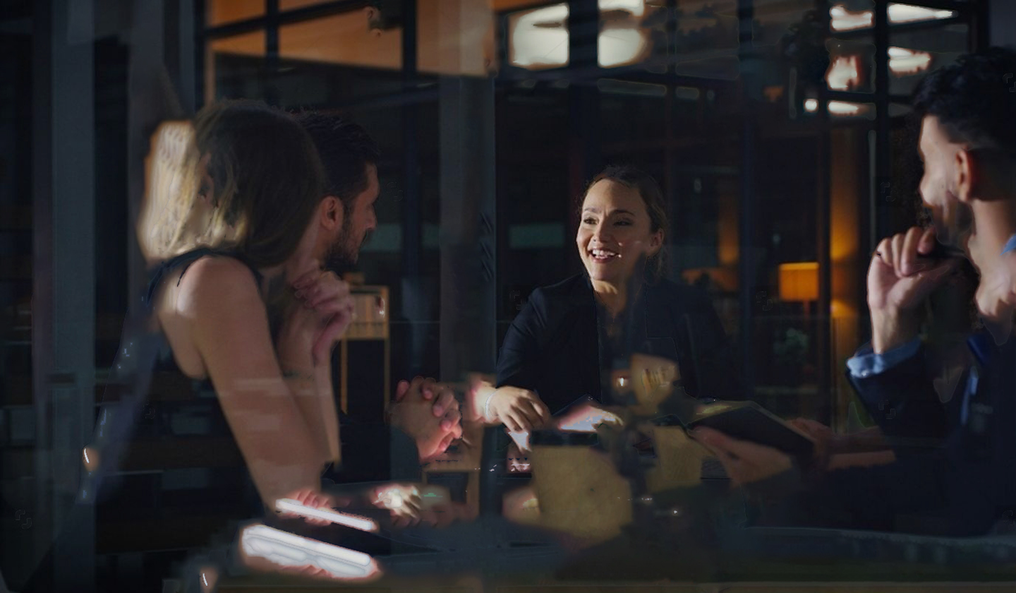Engineering team collaborating in a meeting